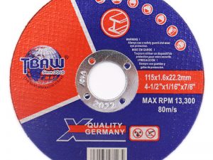 Cutting Disc 115x1.6x22mm=4.1/4"x1/16"x7/8" BLUE POWER STAINLESS STEEL TLS64505