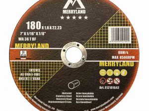 Cutting Disc 180x1.6x22mm=7.1/4"x1/16"x7/8" BLUE POWER STAINLESS STEEL TLS64500
