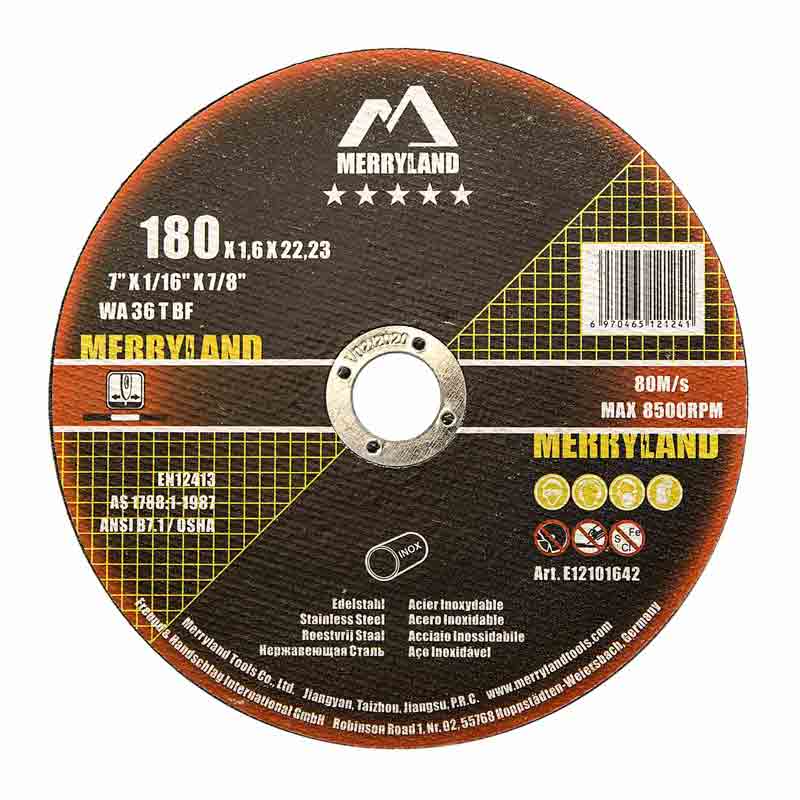 Cutting Disc 180x1.6x22mm=7.1/4"x1/16"x7/8" BLUE POWER STAINLESS STEEL TLS64500