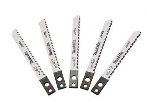 Jig Saw Blades for :MAKITA 42. Ideal for FINE CUTS in HARD-, SOFTWOOD, PLYWOOD, LAMINATED
PARTICLEBOARD up to 2.1/2"=60MM