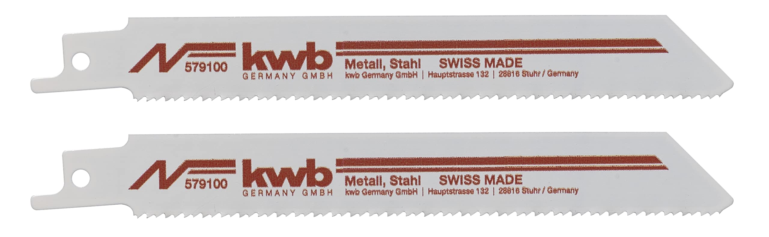 RECIP Saw Blades for :Cutting METAL, WOOD WOOD with
NAILS, PLASTICS. Variable tooth spacing for cutting different material. MADE IN GERMANY