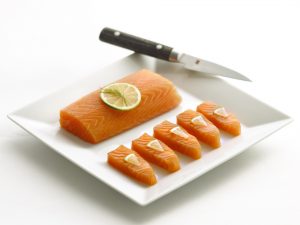 Smoked salmon sliced